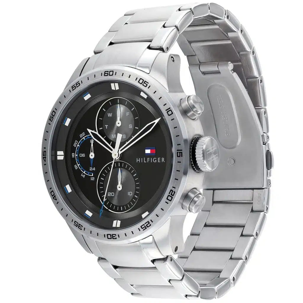 Original Tommy Hilfiger Shawn Men's Watch - Silver Steel & Black Dial (1791805)