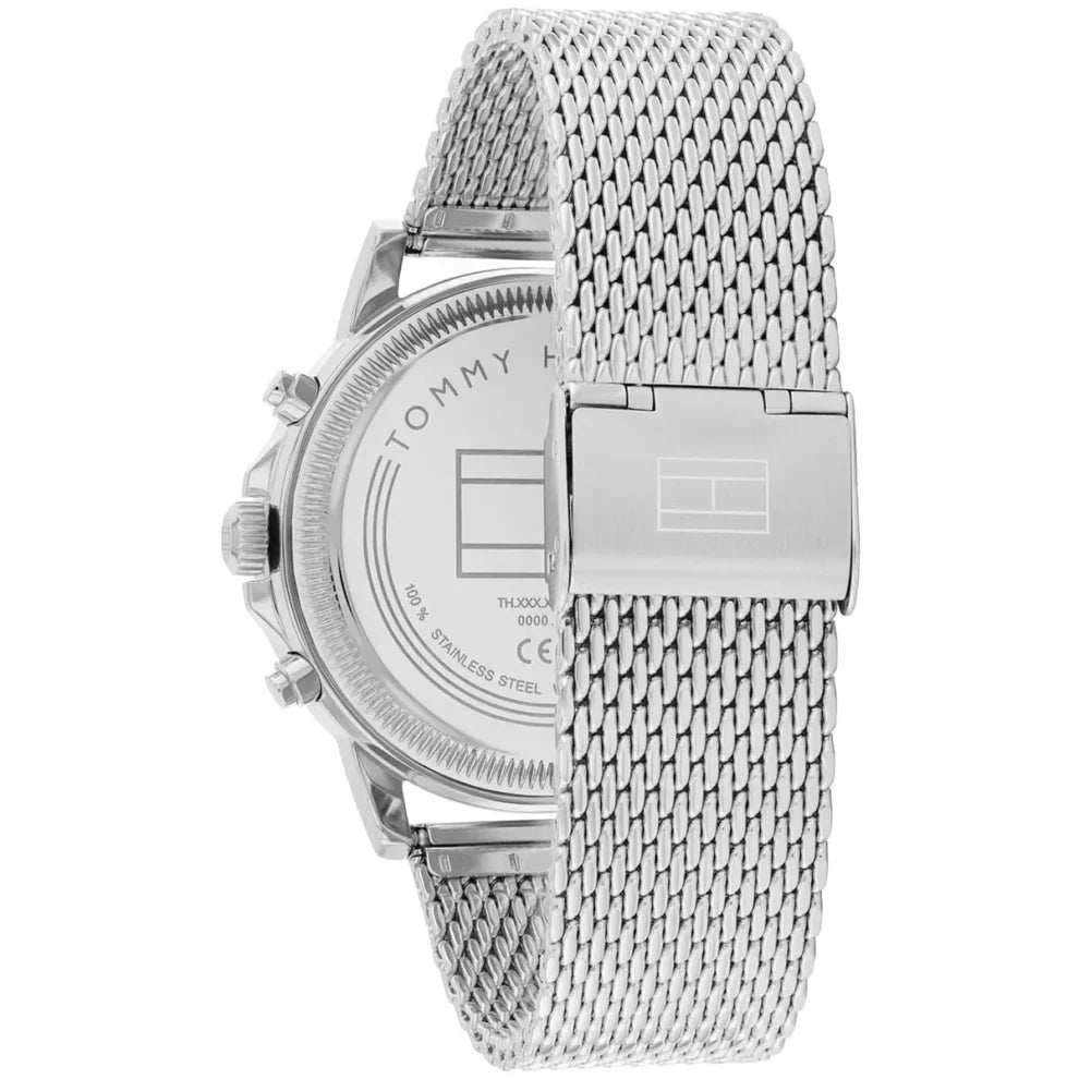 Original Tommy Hilfiger Stewart Men's Watch - Silver Mesh Steel & Navy Dial (1710609)