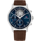 Original Tommy Hilfiger Stewart Men's Watch - Silver Case & Brown Leather (1710629)