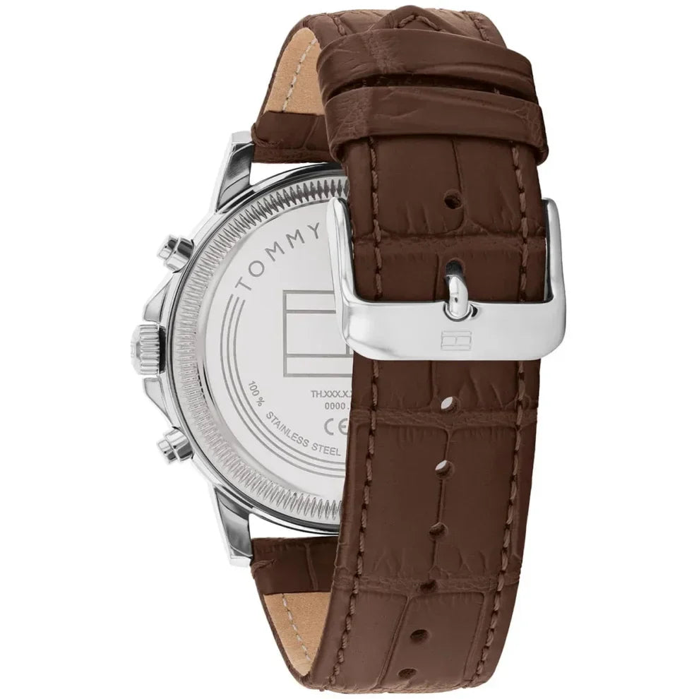 Original Tommy Hilfiger Stewart Men's Watch - Silver Case & Brown Leather (1710629)