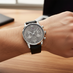 Original Tommy Hilfiger Men's Watch - Gray Dial & Black Leather (1791883)