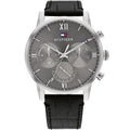 Original Tommy Hilfiger Men's Watch - Gray Dial & Black Leather (1791883)