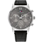 Original Tommy Hilfiger Men's Watch - Gray Dial & Black Leather (1791883)