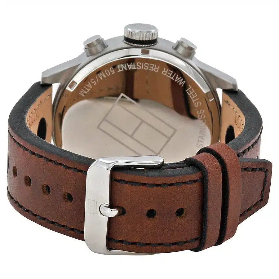 Original Tommy Hilfiger Men's Watch - Silver Case & Brown Leather (1791049)