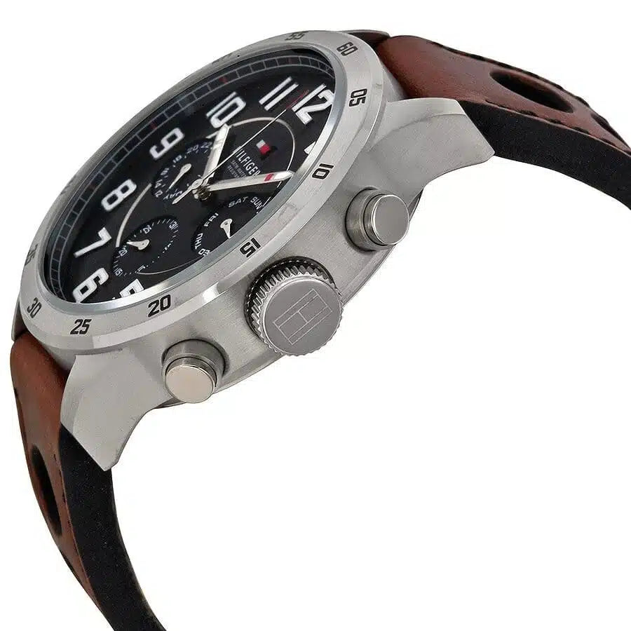 Original Tommy Hilfiger Men's Watch - Silver Case & Brown Leather (1791049)