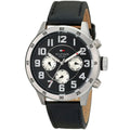 Original Tommy Hilfiger Men's Watch - Silver Case & Black Leather (1791050)