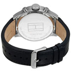 Original Tommy Hilfiger Men's Watch - Silver Case & Black Leather (1791050)