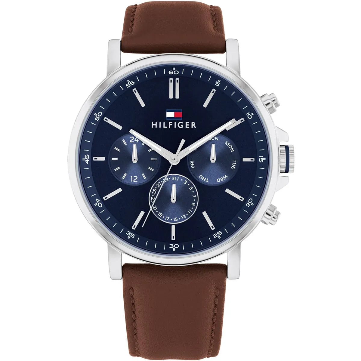 Original Tommy Hilfiger Tyson Men's Watch - Silver Case & Brown Leather (1710585)
