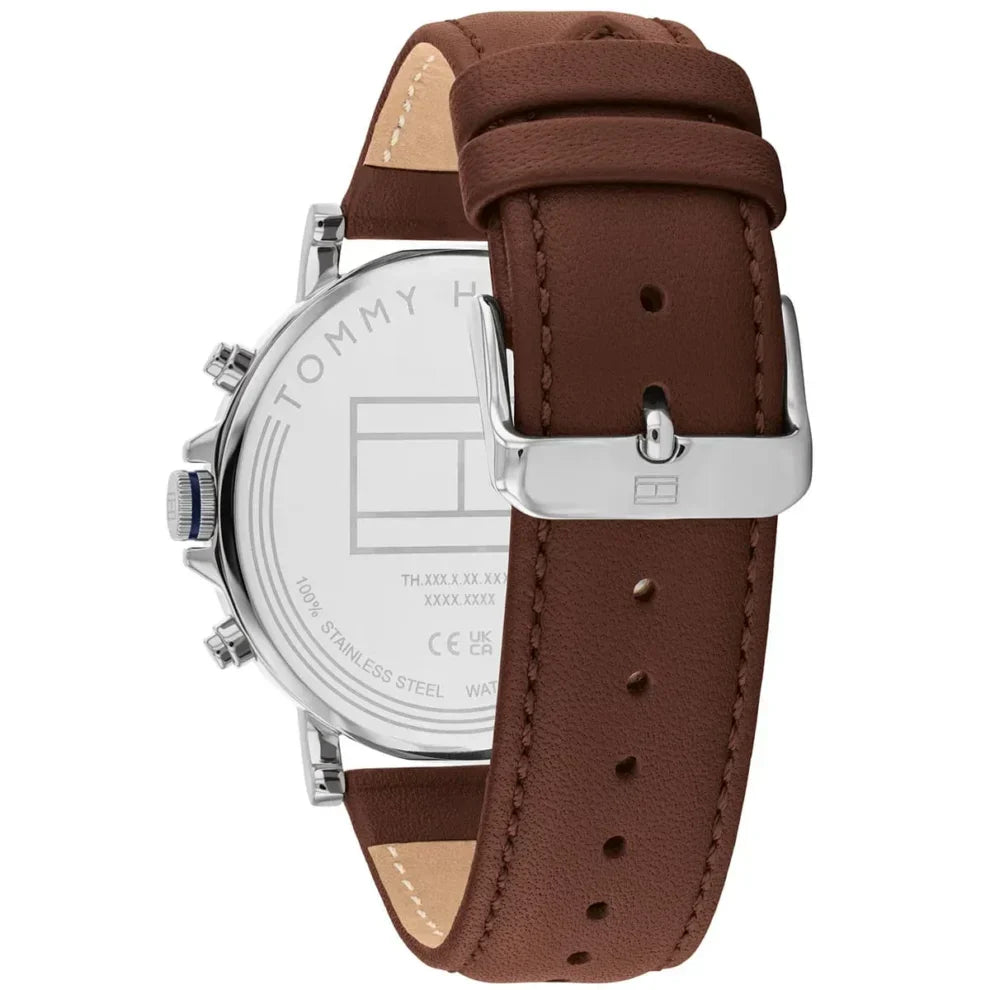 Original Tommy Hilfiger Tyson Men's Watch - Silver Case & Brown Leather (1710585)
