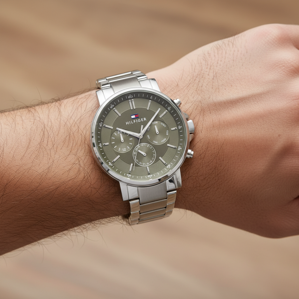 Original Tommy Hilfiger Tyson Men's Watch - Silver Steel & Grey Dial (1710587)
