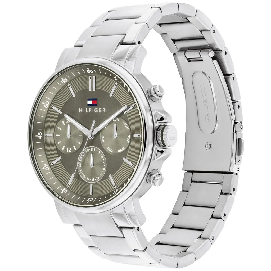 Original Tommy Hilfiger Tyson Men's Watch - Silver Steel & Grey Dial (1710587)