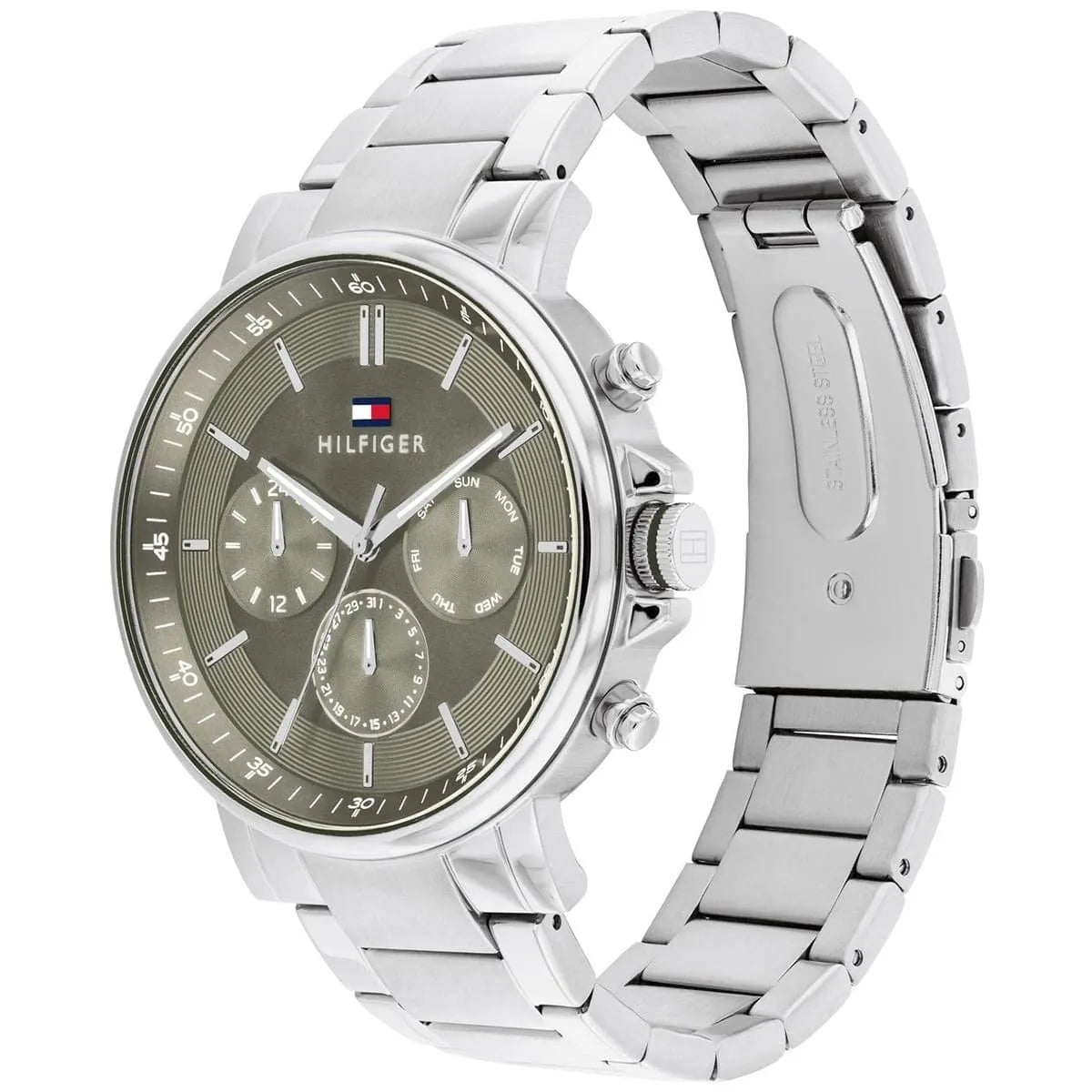 Original Tommy Hilfiger Tyson Men's Watch - Silver Steel & Grey Dial (1710587)