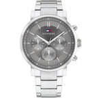 Original Tommy Hilfiger Tyson Men's Watch - Silver Steel & Dark Grey Dial (1710604)