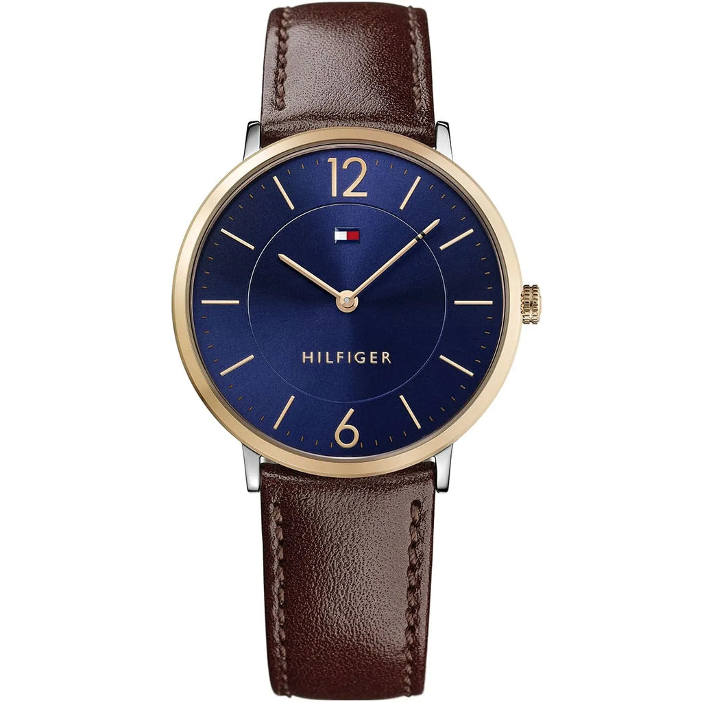 Original Tommy Hilfiger Ultra Slim Men's Watch - Two-Tone Case & Brown Leather (1710354)