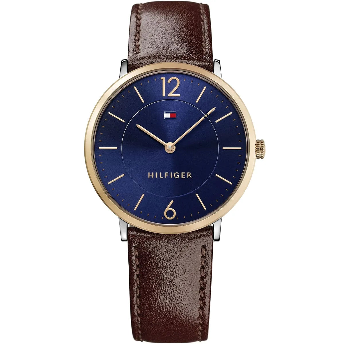 Original Tommy Hilfiger Ultra Slim Men's Watch - Two-Tone Case & Brown Leather (1710354)