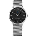 Original Tommy Hilfiger Ultra Slim Men's Watch - Silver Mesh Steel & Black Dial (1710355)