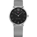 Original Tommy Hilfiger Ultra Slim Men's Watch - Silver Mesh Steel & Black Dial (1710355)