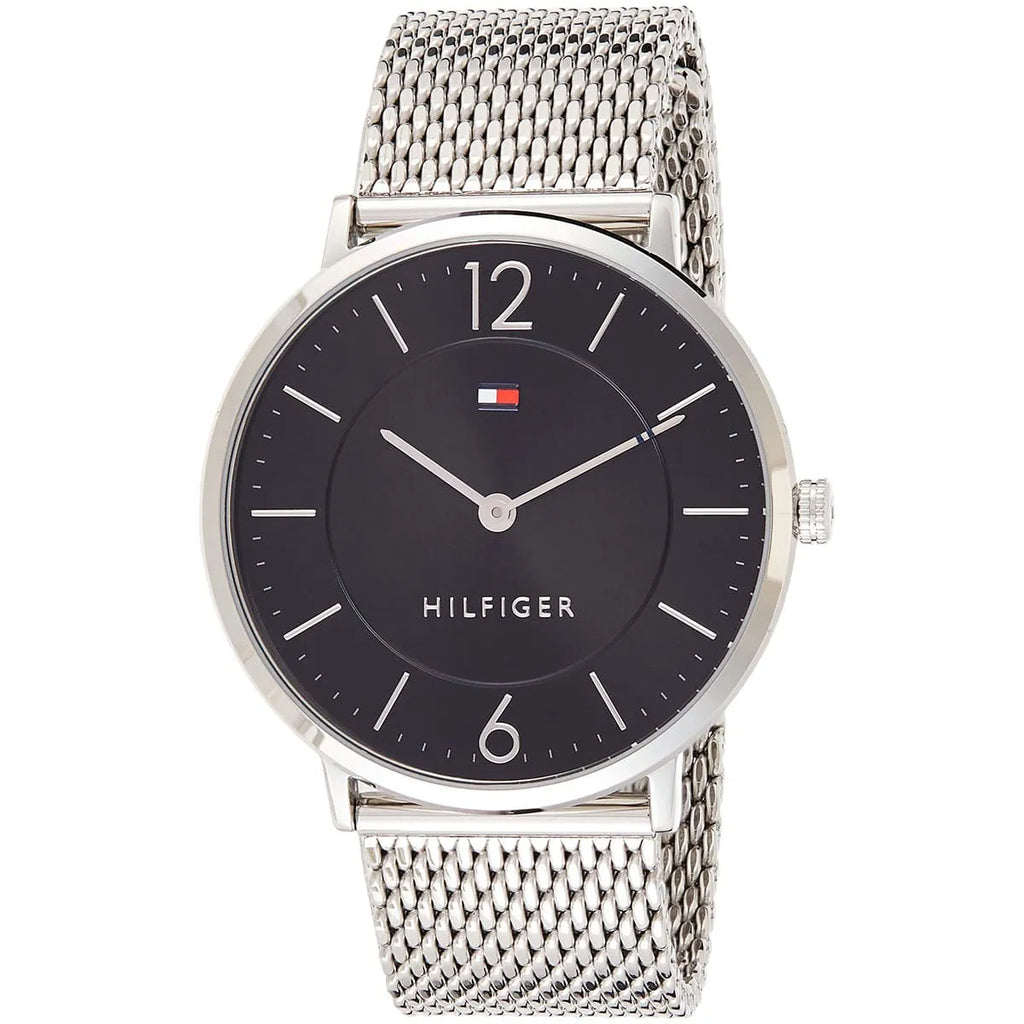 Original Tommy Hilfiger Ultra Slim Men's Watch - Silver Mesh Steel & Black Dial (1710355)