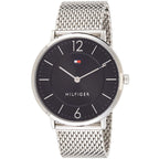 Original Tommy Hilfiger Ultra Slim Men's Watch - Silver Mesh Steel & Black Dial (1710355)