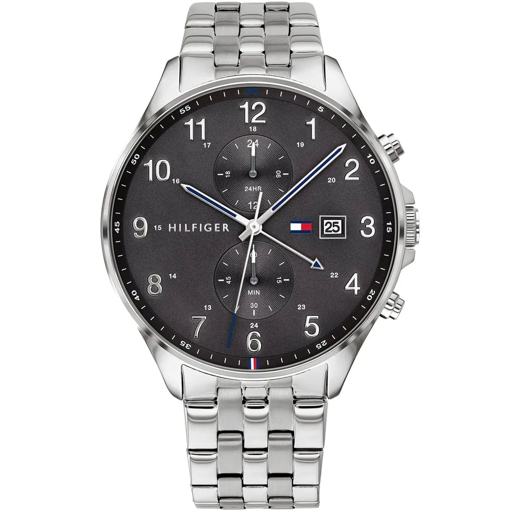 Original Tommy Hilfiger West Men's Watch - Silver Steel & Dark Grey Dial (1791707)