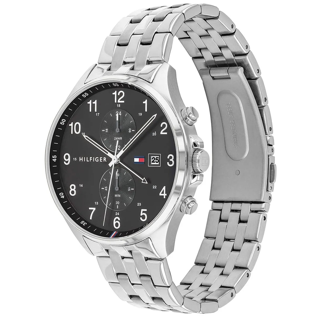 Original Tommy Hilfiger West Men's Watch - Silver Steel & Dark Grey Dial (1791707)