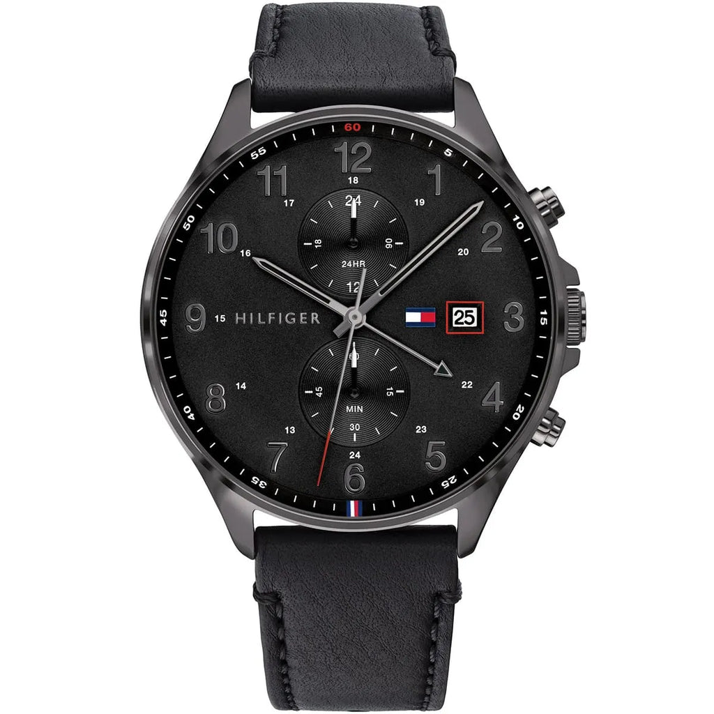 Original Tommy Hilfiger Men's Watch - All Black & Black Leather (1791711)