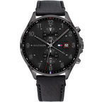 Original Tommy Hilfiger Men's Watch - All Black & Black Leather (1791711)