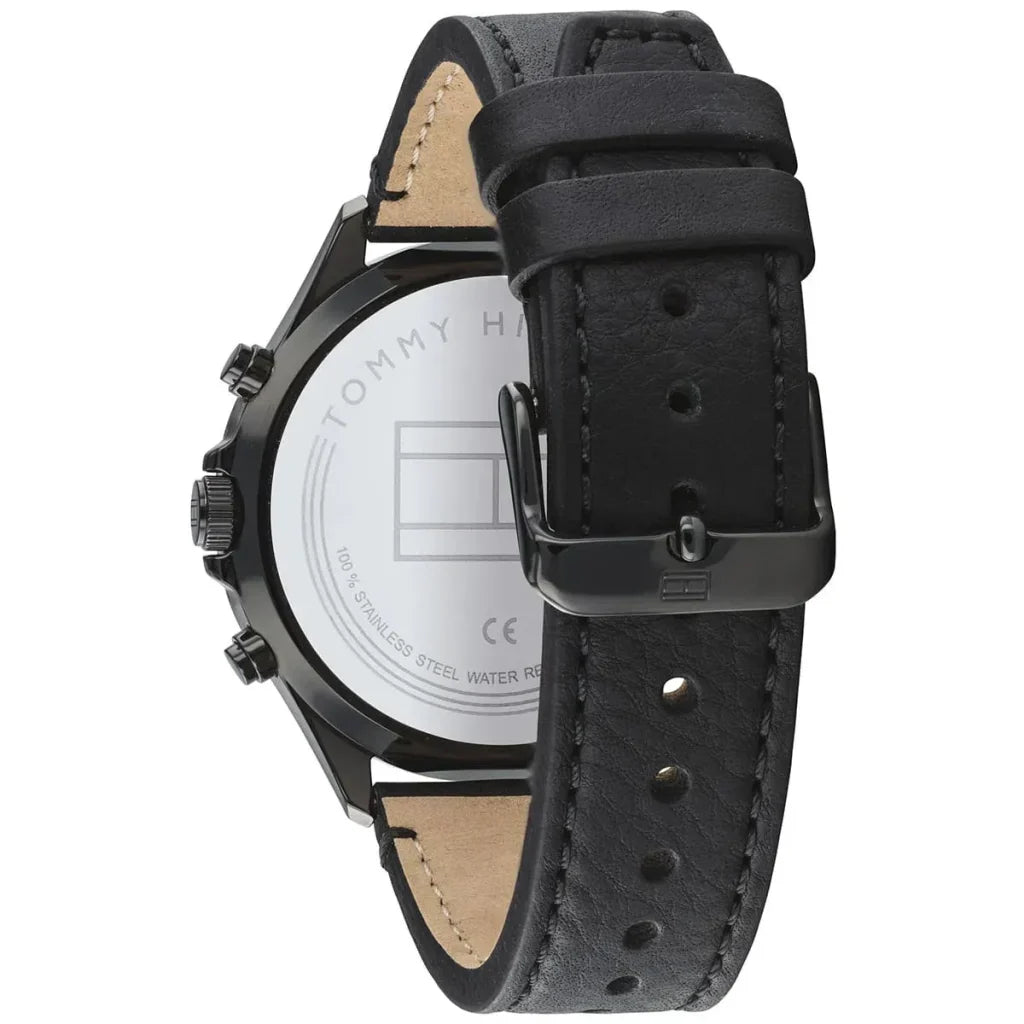 Original Tommy Hilfiger Men's Watch - All Black & Black Leather (1791711)