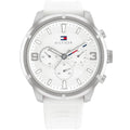 Original Tommy Hilfiger Wild Men's Watch - Silver Case & White Rubber Strap (1792072)