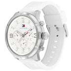 Original Tommy Hilfiger Wild Men's Watch - Silver Case & White Rubber Strap (1792072)