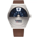 Original Tommy Jeans Monogram Pop Men's Watch - Silver Case & Brown Leather (1791772)
