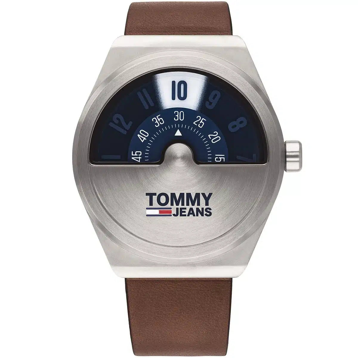 Original Tommy Jeans Monogram Pop Men's Watch - Silver Case & Brown Leather (1791772)