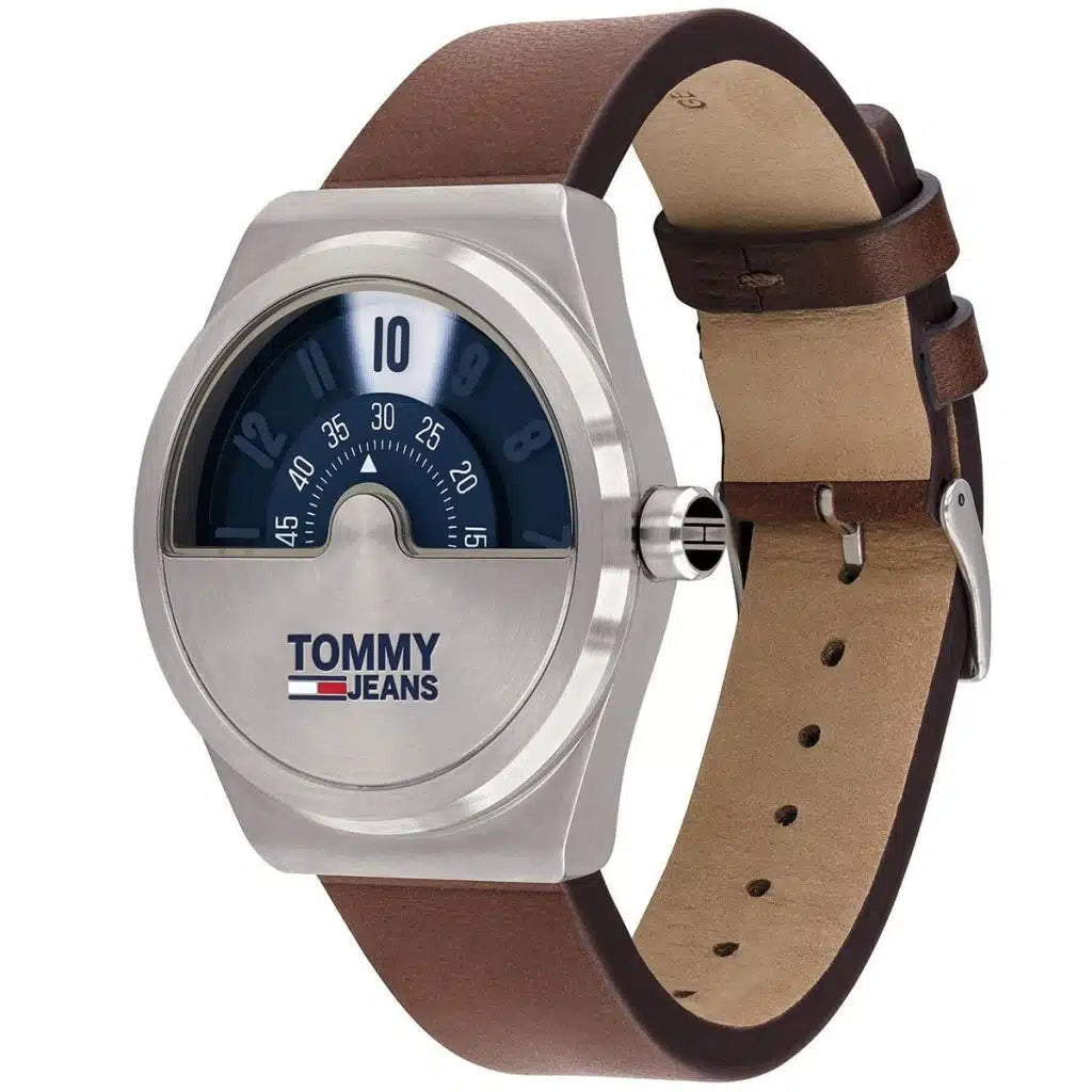 Original Tommy Jeans Monogram Pop Men's Watch - Silver Case & Brown Leather (1791772)