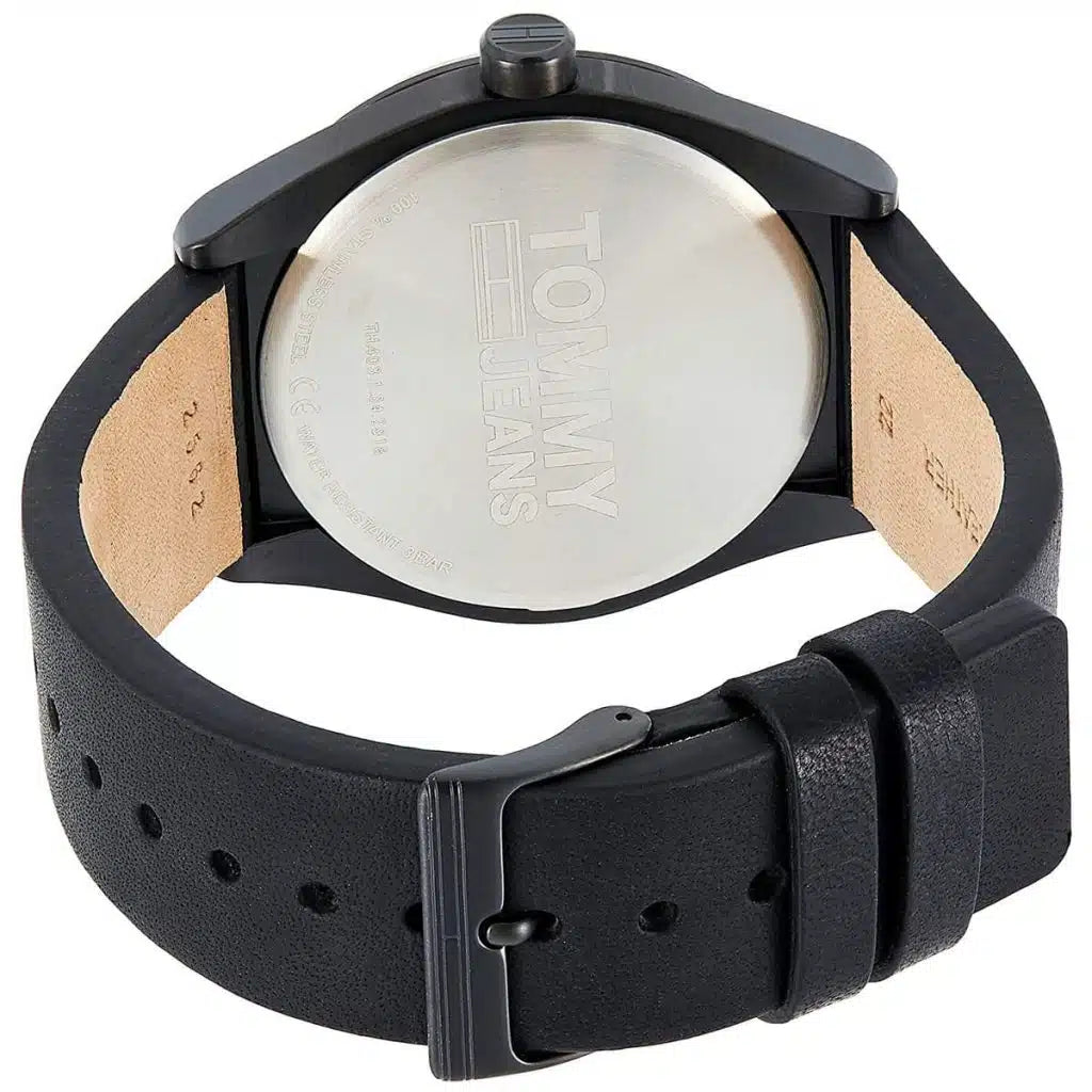Original Tommy Jeans Monogram Pop Men's Watch - Gunmetal Case & Black Leather (1791773)