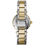 Michael Kors Parker MK6055 Two-Tone Watch with Crystal Bezel and Multi-Function Dial