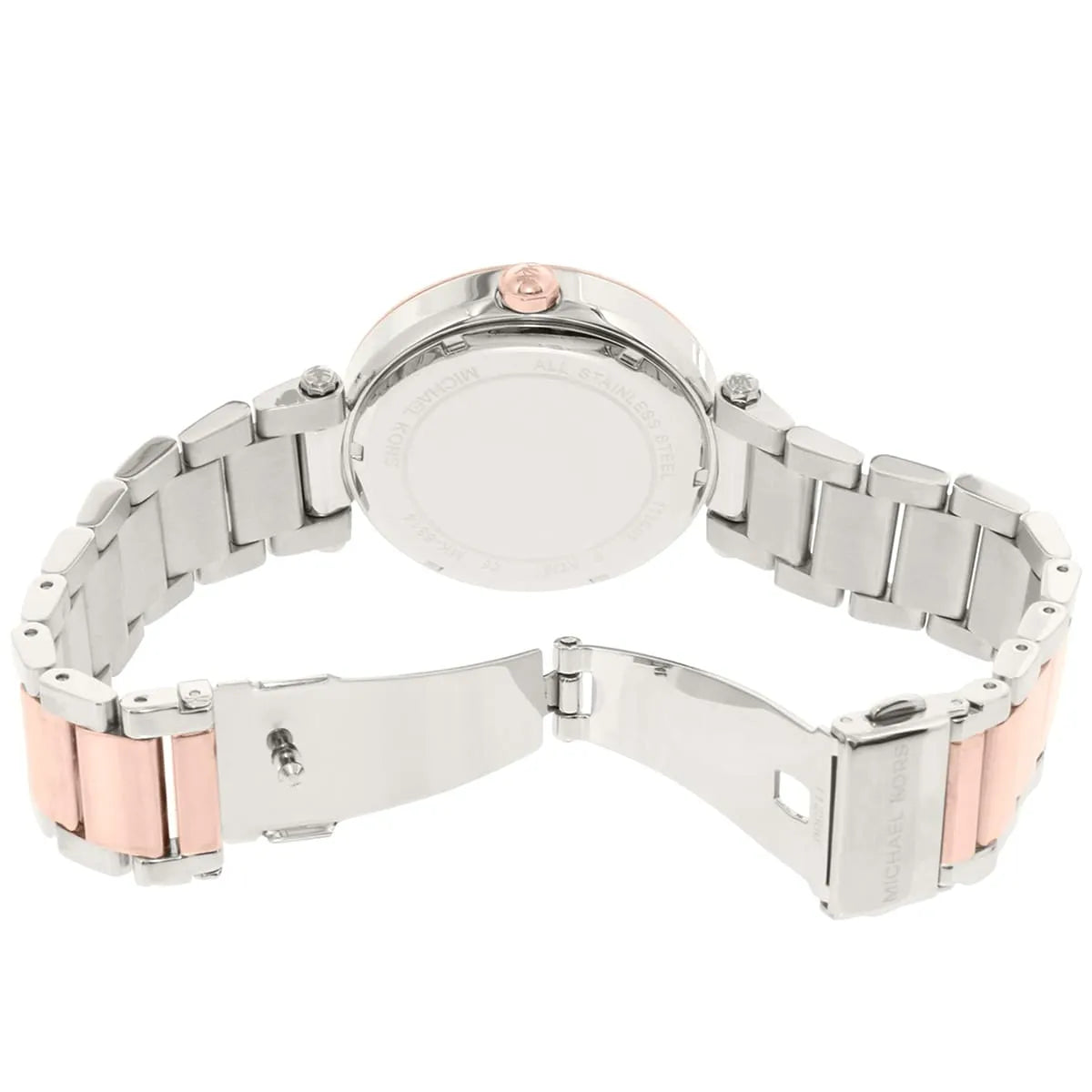 Michael Kors Parker MK6314 Two-Tone Watch with Rose Gold MK Logo Dial
