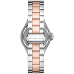 Michael Kors Lennox MK6989 Two-Tone Watch with Crystal Bezel and Silver Dial