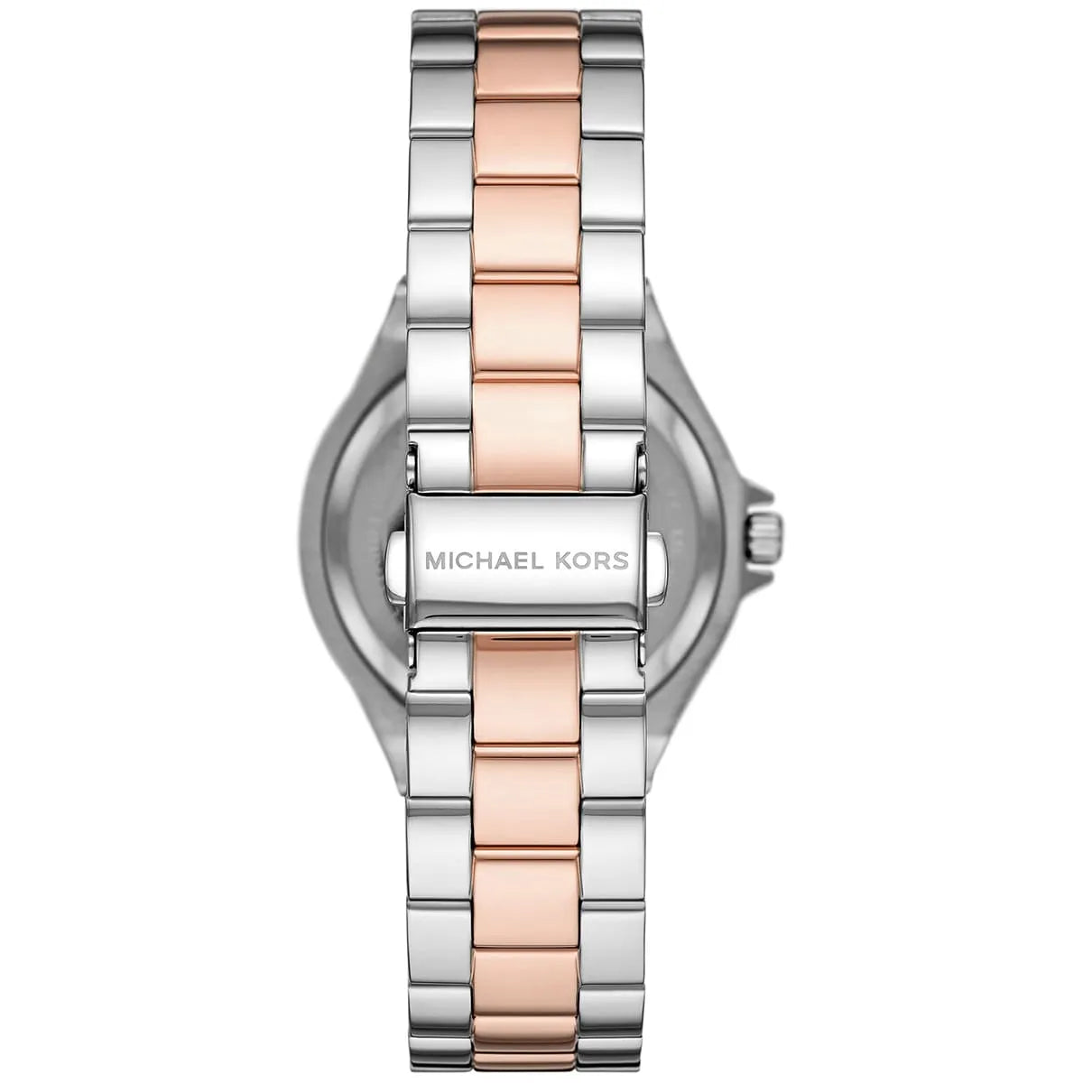 Michael Kors Lennox MK6989 Two-Tone Watch with Crystal Bezel and Silver Dial
