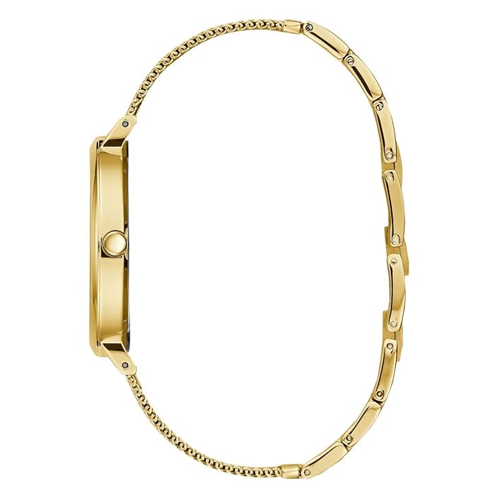 Guess U1155L3 Gold Case Gold Dial Gold Silver Striped Mesh Women's Watch