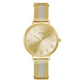 Guess U1155L3 Gold Case Gold Dial Gold Silver Striped Mesh Women's Watch