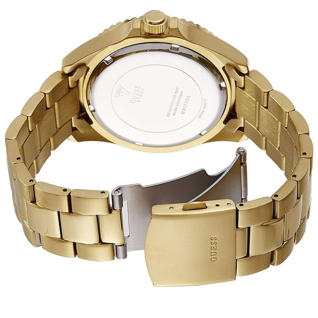 Guess Chaser Chronograph W0172G5 Gold Case Blue Dial Gold Metal Men's Watch