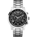 Guess Horizon W0379G1 Silver Tone Black Dial Chronograph Look Watch