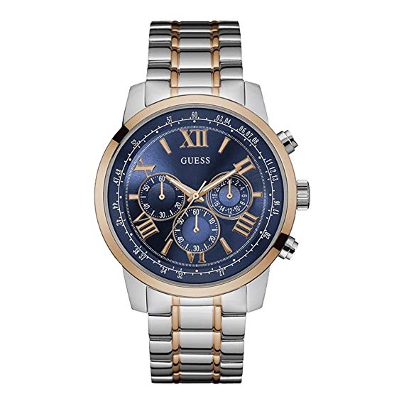 Guess Horizon W0379G7 Two-Tone Silver & Rose Gold Blue Dial Watch