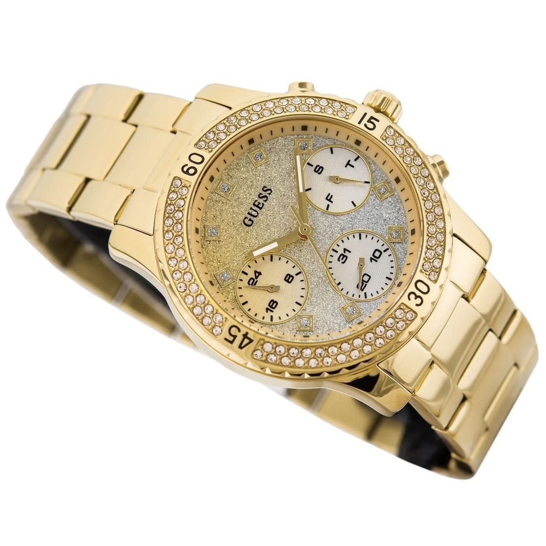 Guess Confetti W0774L5 Multi-Function Glitter Ombre Dial Women's Gold-Tone Watch