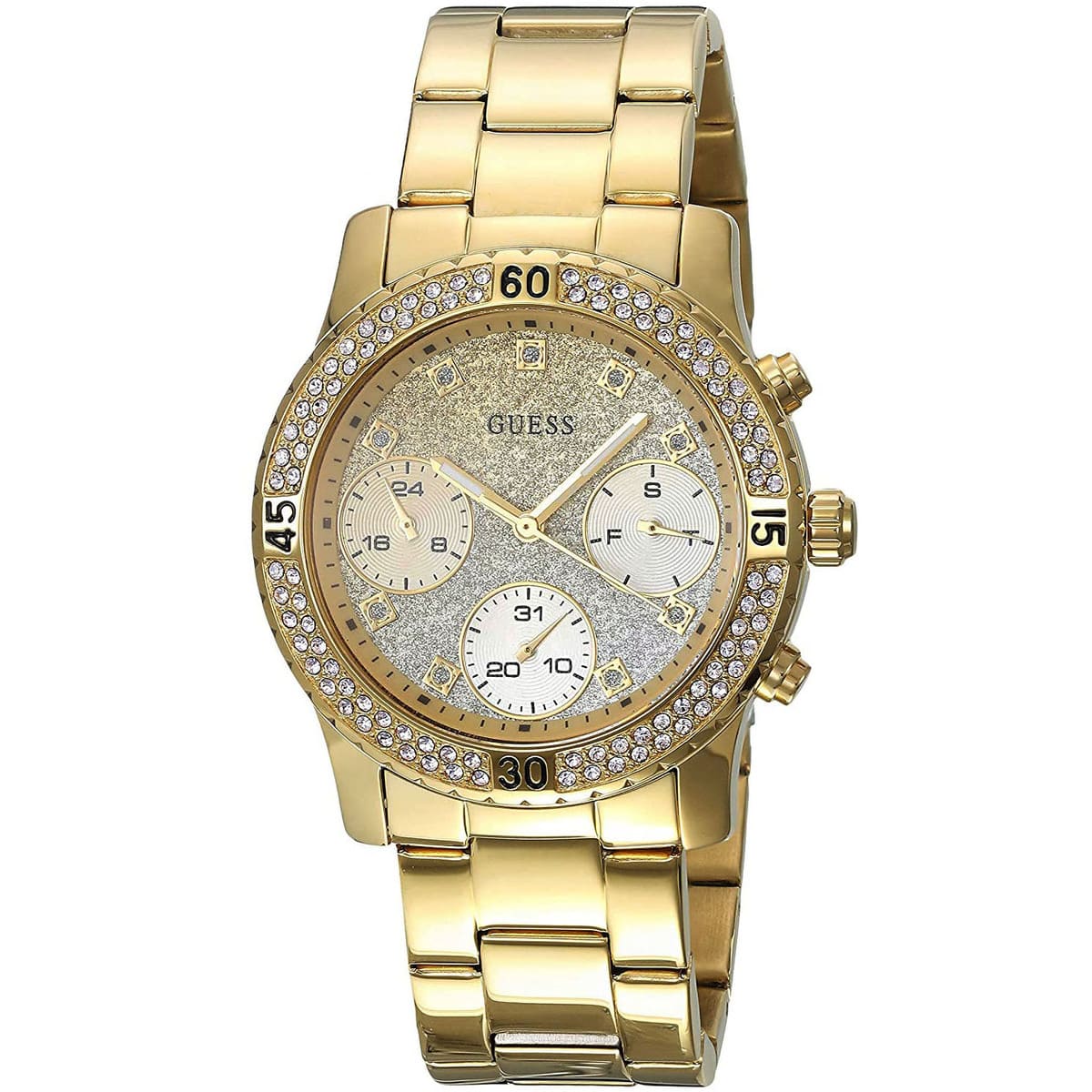 Guess Confetti W0774L5 Multi-Function Glitter Ombre Dial Women's Gold-Tone Watch