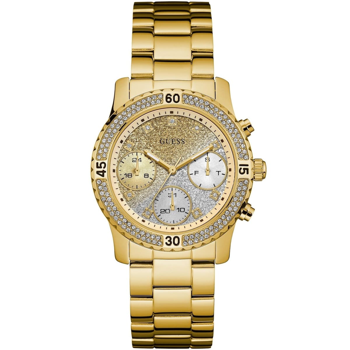 Guess Confetti W0774L5 Multi-Function Glitter Ombre Dial Women's Gold-Tone Watch