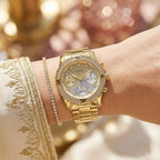 Guess Confetti W0774L5 Multi-Function Glitter Ombre Dial Women's Gold-Tone Watch