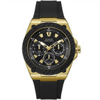 Guess Legacy Multi-Function W1049G5 Gold Case Black Dial Black Rubber Men's Watch