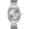 ساعة يد فضية اللون Guess G-Twist W1082L1 مينا بشعار متشابك