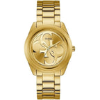Guess G-Twist W1082L2 Gold Tone Interlocking Logo Dial Watch